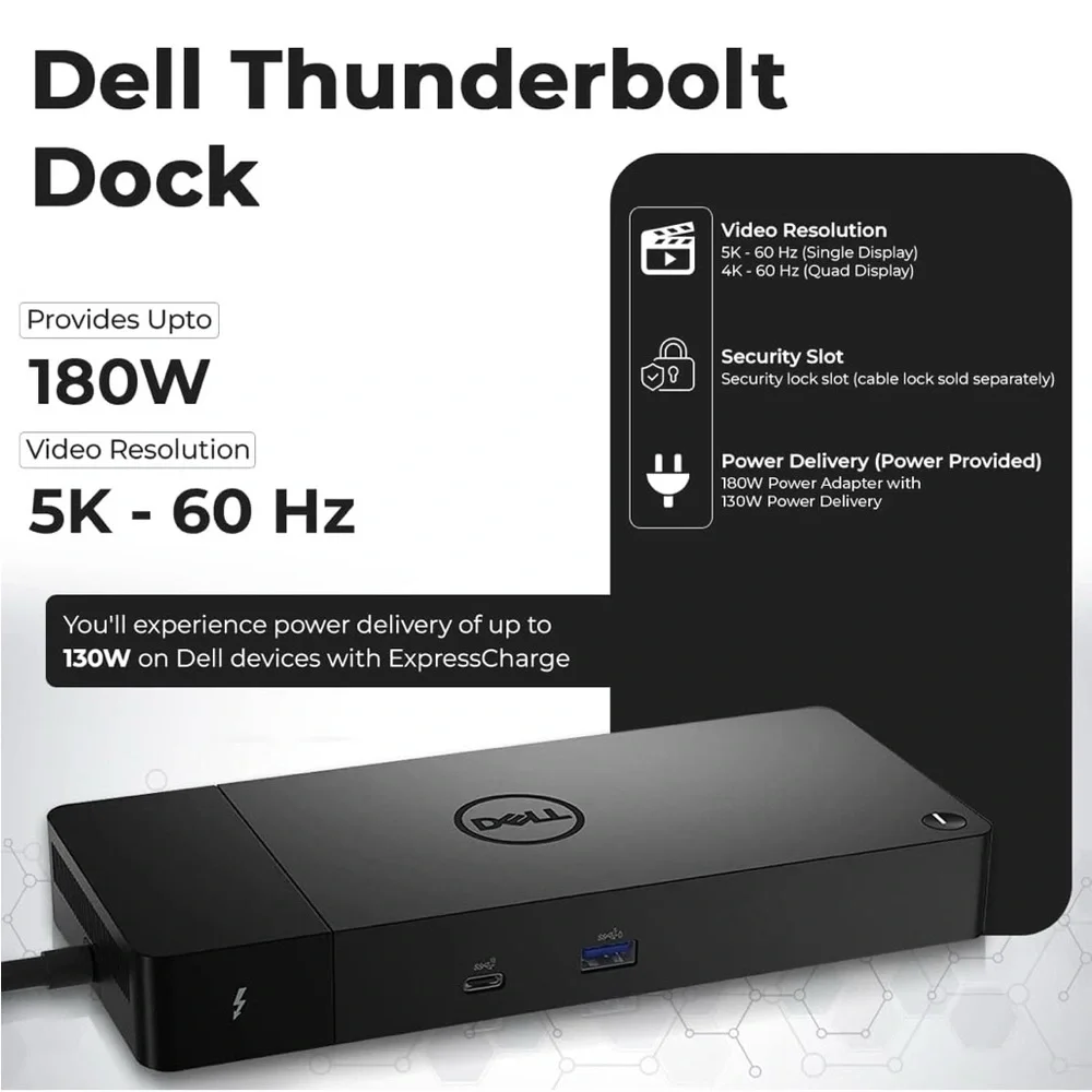 Dell WD22TB4 Thunderbolt 4 Dock Bundle